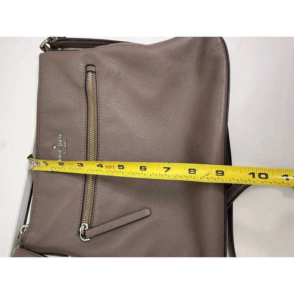 Kate Spade New York Brown Leather Crossbody Shoulder Bag Zip Purse Tote